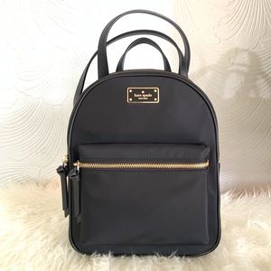 Kate Spade Black Backpack with Gold Accents